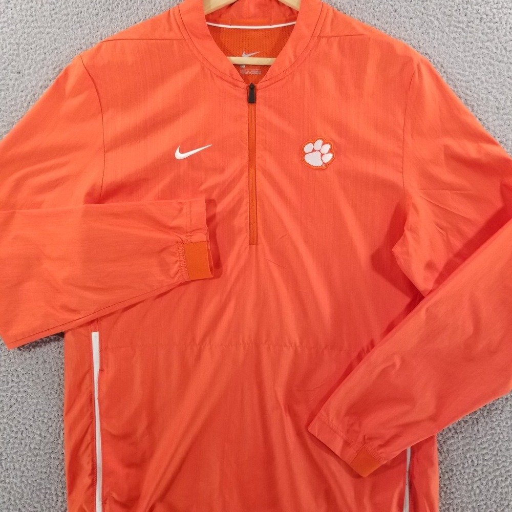 Clemson Tigers Nike Jacket Mens Medium 1/4 Zip Windbreaker Pullover Coach Vented